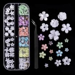 糖果色5花瓣花指甲魅力装饰配件卡哇伊树脂3D指甲魅力指甲丙烯酸花装饰
