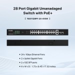 POE Switch Manufacturer - Tenda TEG1128P 24-Port