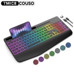 Wireless Keyboard Factory - RGB Rechargeable Ergonomic With Palm Rest