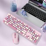 Keyboard Mouse Combo Manufacturer - Cute Pink 104 Keys Typewriter