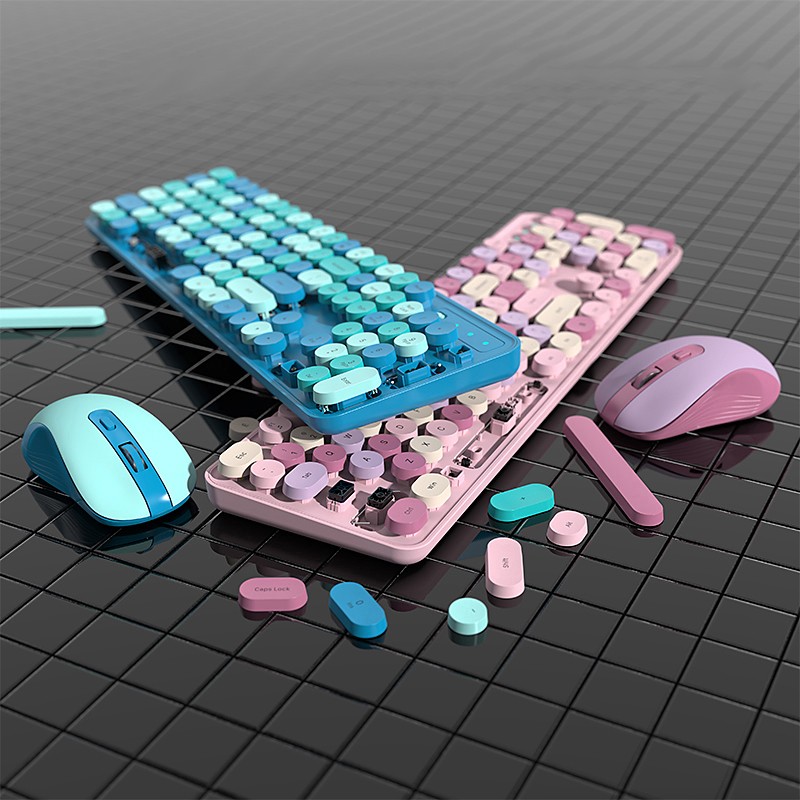 Keyboard Mouse Combo Manufacturer - COUSO Pink Blue Purple Silent