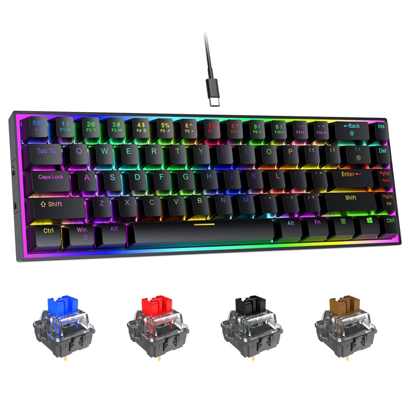 Mechanical Keyboard Manufacturer - 68 Keys Wired Hot Swappable Red