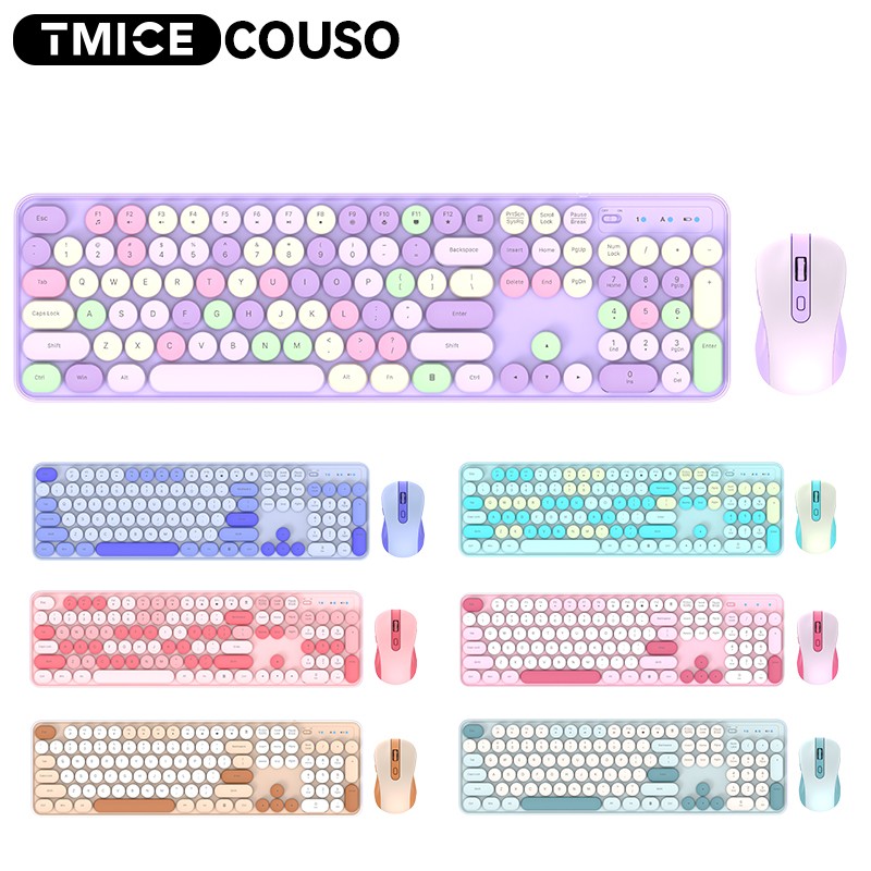 Keyboard Mouse Combo Manufacturer - Cute Pink 104 Keys Typewriter