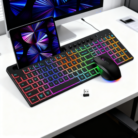 Keyboard Mouse Combo Factory - 114 Keys 2.4G Wireless RGB Silent