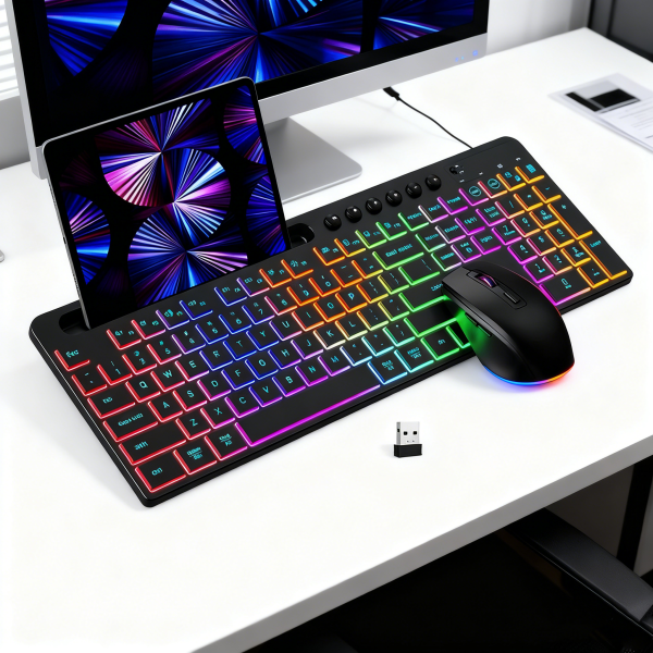 Keyboard Mouse Combo Factory - 114 Keys 2.4G Wireless RGB Silent