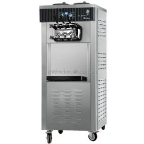 20-28L/h Commercial Stainless Steel Ice Cream Maker 2+1 Flavors Soft Serve Machine 2450W Frozen Yogurt Maker for Automatic