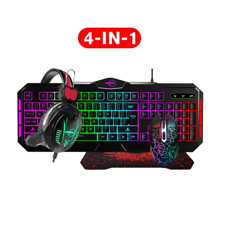Gaming Combo Factory - 4 in 1 RGB Keyboard Mouse Headphone