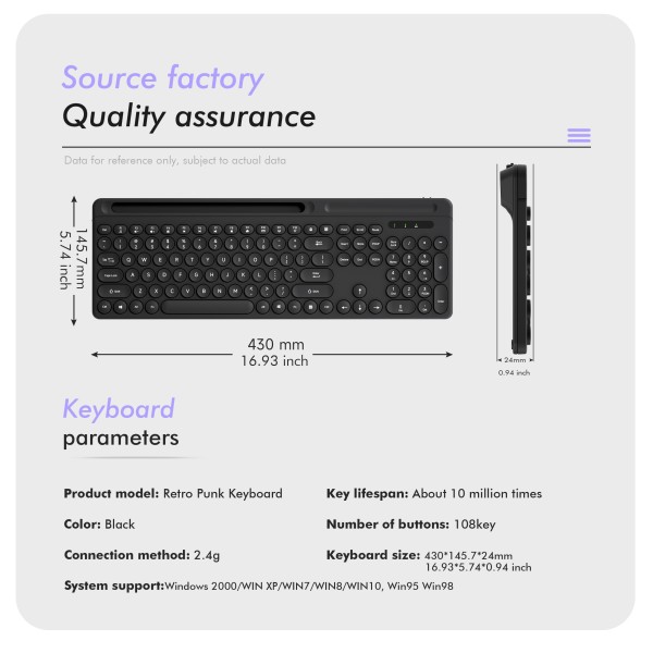 Keyboard Mouse Combo Factory - UMILA Round Keycap 104 Key