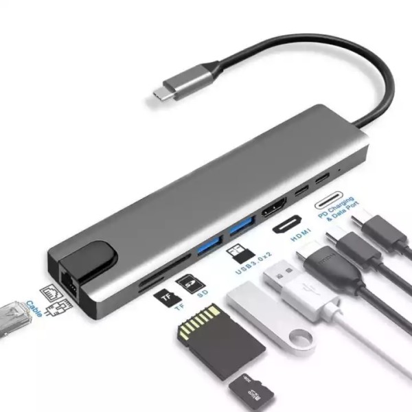 USB Hub Manufacturer - 8 in 1 Expander SD TF Card Reader