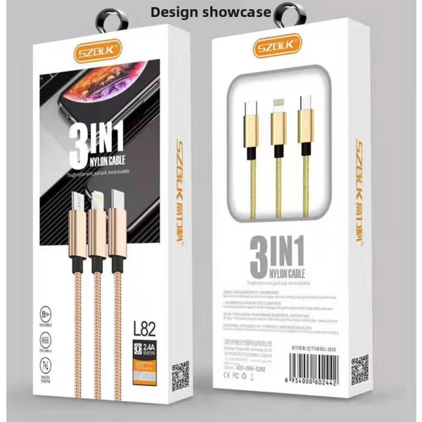 Fast Charging Cable Manufacturer - Gao Li Ke L82 3 in 1 3A