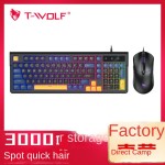 Keyboard Mouse Set Factory - T WOLF TF330 Ultra Thin RGB