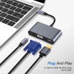 USB C Hub Factory - USB C Hub 5 in 1 4K HDTV VGA