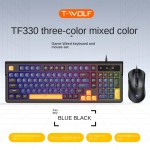 Keyboard Mouse Set Factory - T WOLF TF330 Ultra Thin RGB