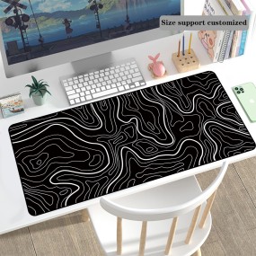 Topographic Pad Supplier - Black Topographic Large Gaming