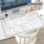 White Pad Manufacturer - Minimalist White Contours Topographic