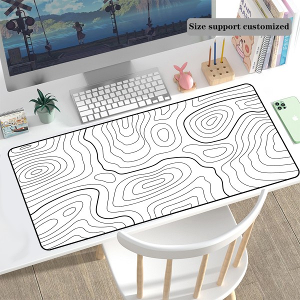 White Pad Manufacturer - Minimalist White Contours Topographic