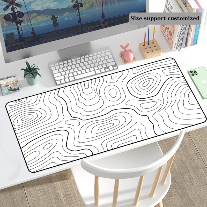 White Pad Manufacturer - Minimalist White Contours Topographic