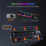 Gaming Keyboard Factory - Hexgears GK13 Black Ergonomic