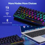 Mechanical Keyboard Manufacturer - Three Mode 61 Key RGB Tea Shaft