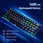 Mechanical Keyboard Manufacturer - Three Mode 61 Key RGB Tea Shaft