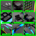 Gaming Combo Factory - GTX350 Luminous RGB 104 Keys Waterproof