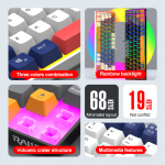 USB Keyboard Manufacturer - K68 Wired 68 Keys RGB Three Color