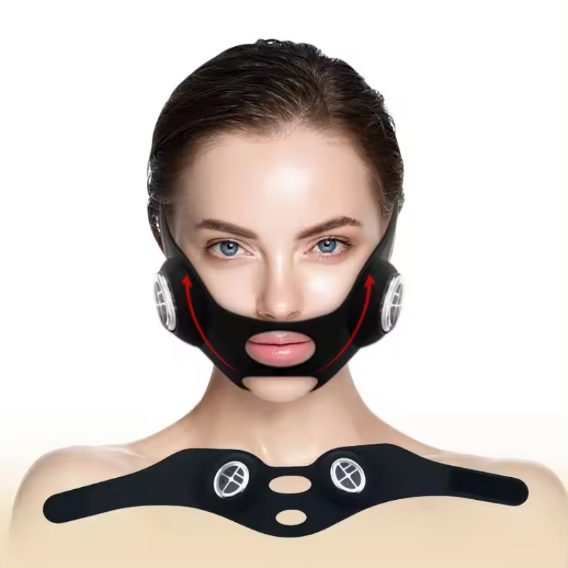 EMS LED Face Mask Electric Handheld Vibrator Red Light Therapy Soft Silicon Mask for Skin Tightening Double Chin Face Lift