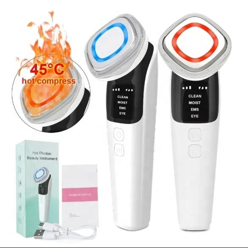 Skin Tightening Tool Machine Warm Massage Ion Cleansing Lifting Vibration for Face and Eyes Beauty Device