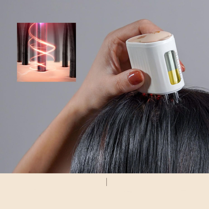 USB Type C EMS Red Light Therapy Hair Root Treatment Comb Vibration Scalp Massager Anti Hair Loss Oil Applicator Brush