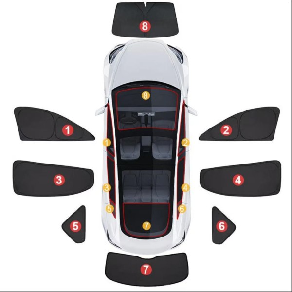 Car Sunshade Supplier - 8PCS Triangular Privacy Sunshade