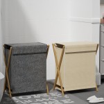 Laundry Basket Supplier - Bamboo Folding with Lid