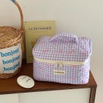 Makeup Bag Factory - Striped Bow Eco-Friendly Polyester