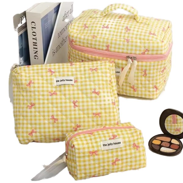 Makeup Bag Factory - Striped Bow Eco-Friendly Polyester
