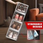 Shoe Box Manufacturer - Modern Plastic Drop Front Stackable Organizer