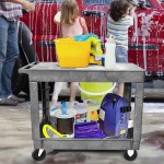 Utility Cart Factory - Office School Mail Room Plastic Shelves Cart