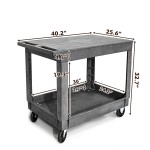 Utility Cart Factory - Office School Mail Room Plastic Shelves Cart