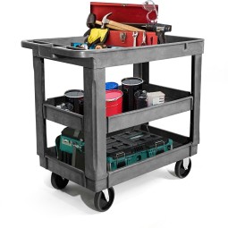 Shelf Cart Factory - 500LBS High Quality 3 Shelf Plastic Storage