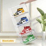 Plastic Shoe Case Manufacturer - Magnetic Door Foldable Clear Sneaker Crate