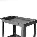 Industrial Cart Factory - Heavy Duty 4 Wheels 2-tier Brown Plastic