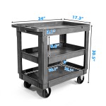 Shelf Cart Factory - 500LBS High Quality 3 Shelf Plastic Storage
