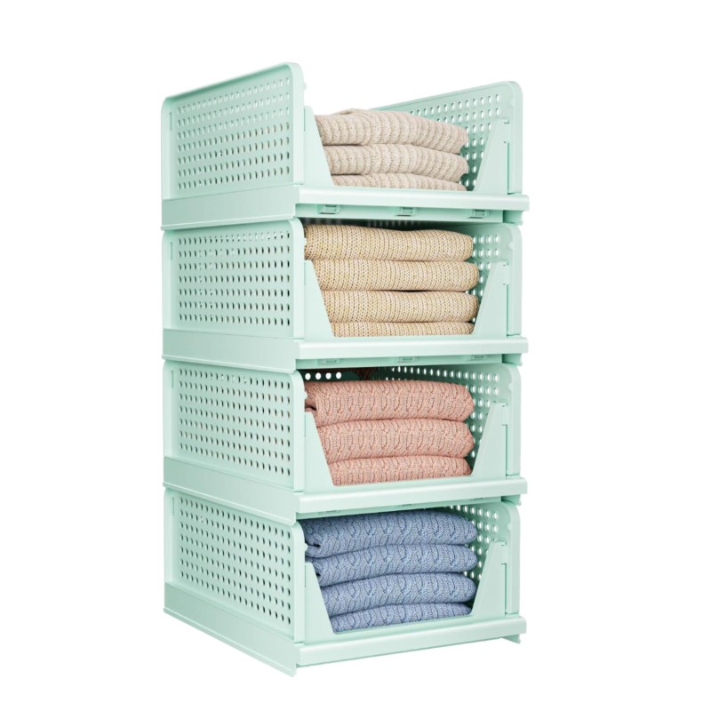 Storage Basket Factory - Stackable Folding Collapsible Drawer Type Container