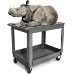 Utility Cart Factory - Office School Mail Room Plastic Shelves Cart