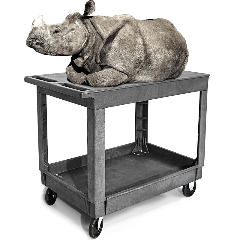 Utility Cart Factory - Office School Mail Room Plastic Shelves Cart