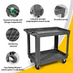 Hand Truck Manufacturer - Four Wheels Green Industrial Plastic Trolley