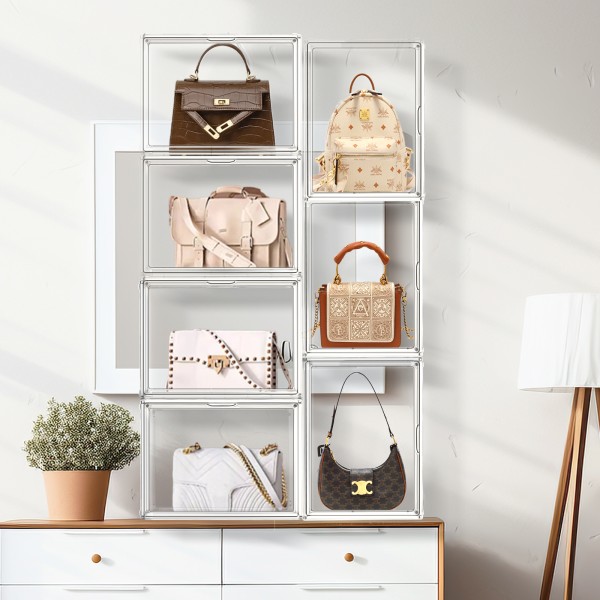 Plastic Shoe Case Manufacturer - Magnetic Door Foldable Clear Sneaker Crate