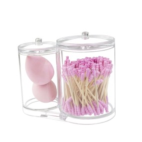 Cotton Ball Holder Manufacturer - Acrylic Round Container Pad Storage Case