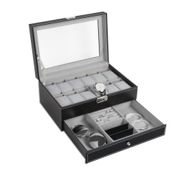 Watch Box Manufacturer - Double Layers Suede Inside Jewelry Organizer