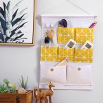 Wall Storage Bags Manufacturer - 7 Pockets Cotton Linen Waterproof Pouch
