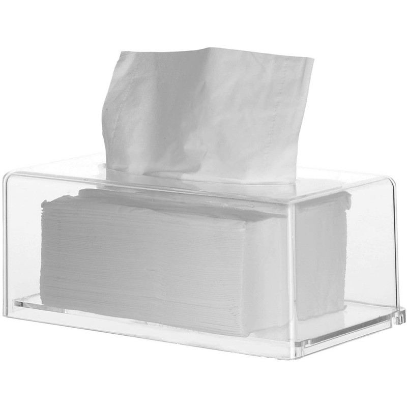 Tissue Box Cover Factory - Acrylic Clear Rectangular Napkin Holder Case
