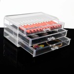 Cosmetics Storage Box Factory - Acrylic 3 Drawer Type Transparent Makeup Box